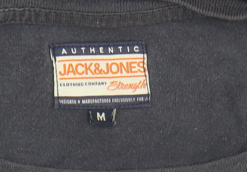 Jack & Jones Men's Blue T-Shirt, M, Graphic Print