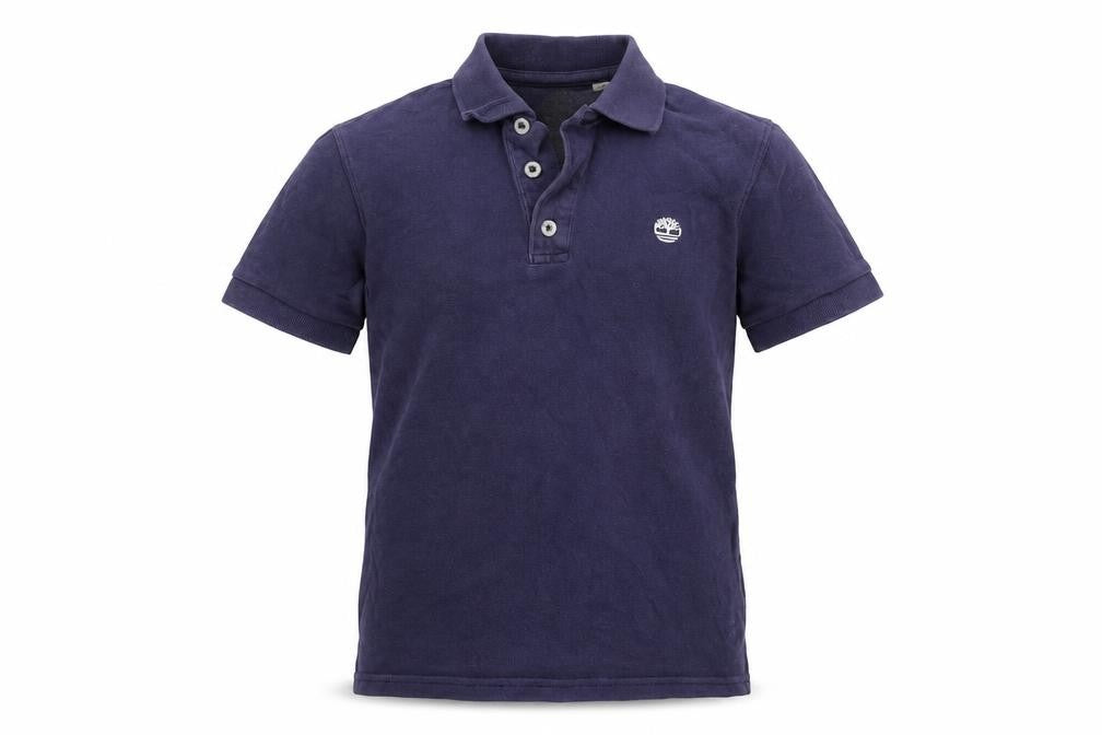 Front view of Timberland boys’ blue polo t-shirt 10 years