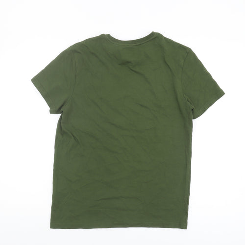 Lyle & Scott Men's Green Cotton T-Shirt, M, Logo Accent