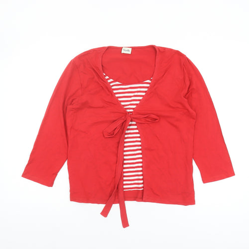 Viyella Women's Red Tunic Blouse, M, Stylish and Casual