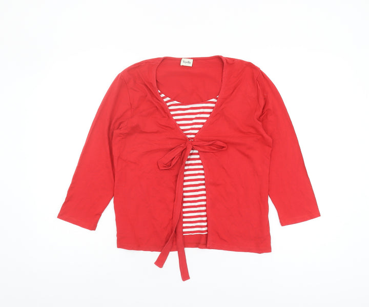 Viyella Women's Red Tunic Blouse, M, Stylish and Casual