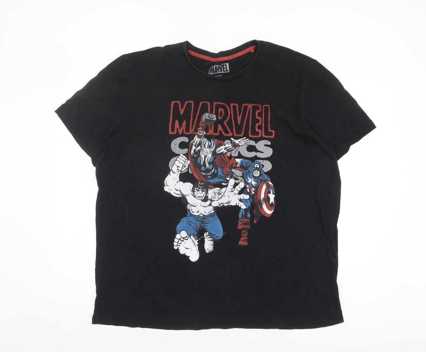 Marvel Black XXL Men's T-Shirt - Comfortable Cotton