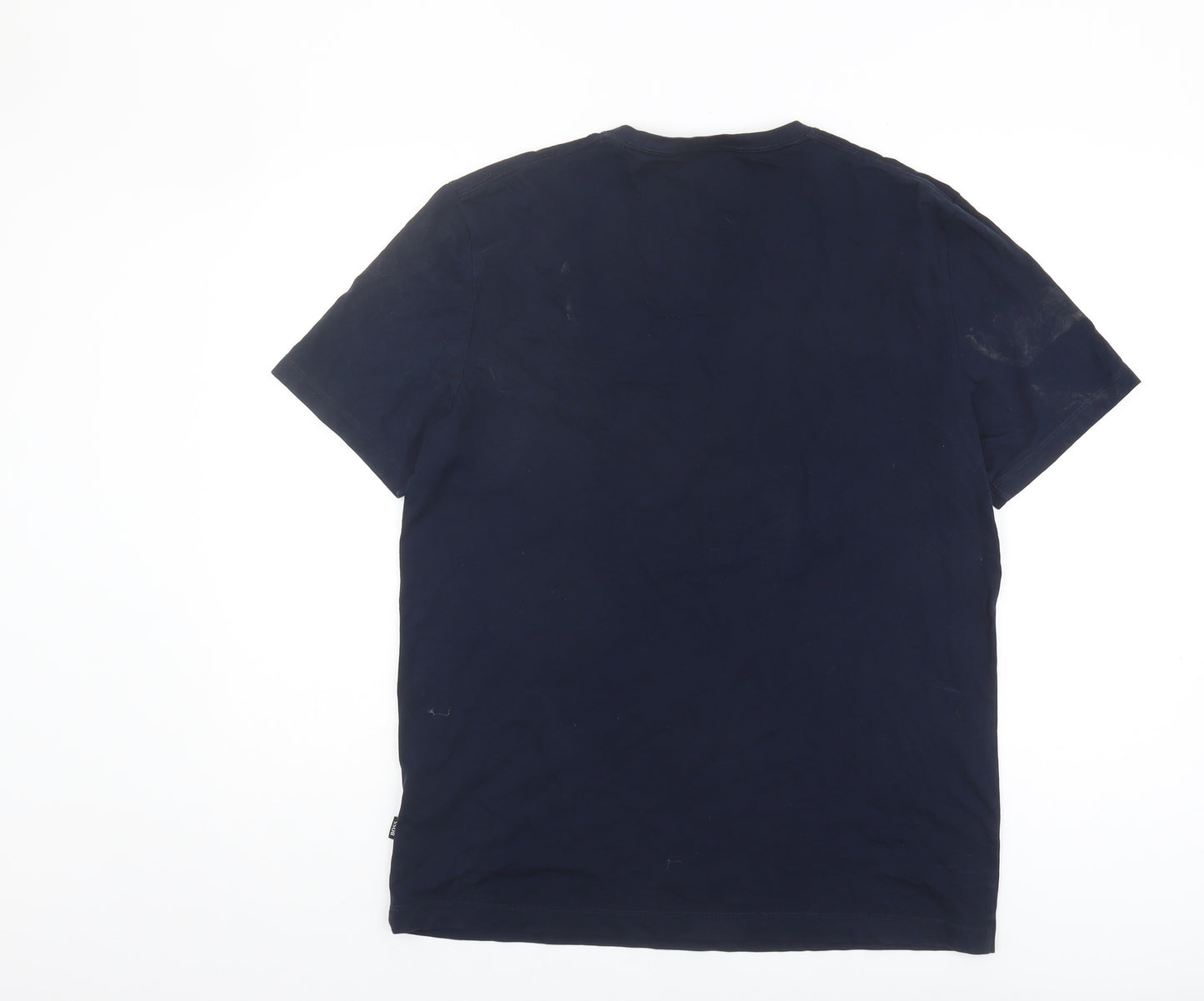 BOSS Men's Blue T-Shirt, Large, Short Sleeve, Crew Neck