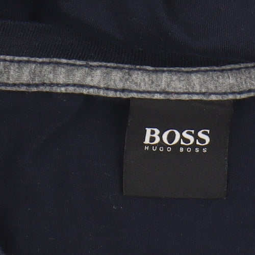 BOSS Men's Blue T-Shirt, Large, Short Sleeve, Crew Neck