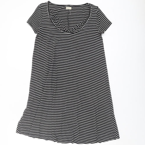 Hollister Teens Black Striped T-Shirt Dress XS
