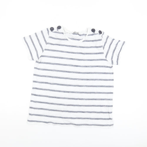 Warehouse Women's White Striped T-Shirt Size 10