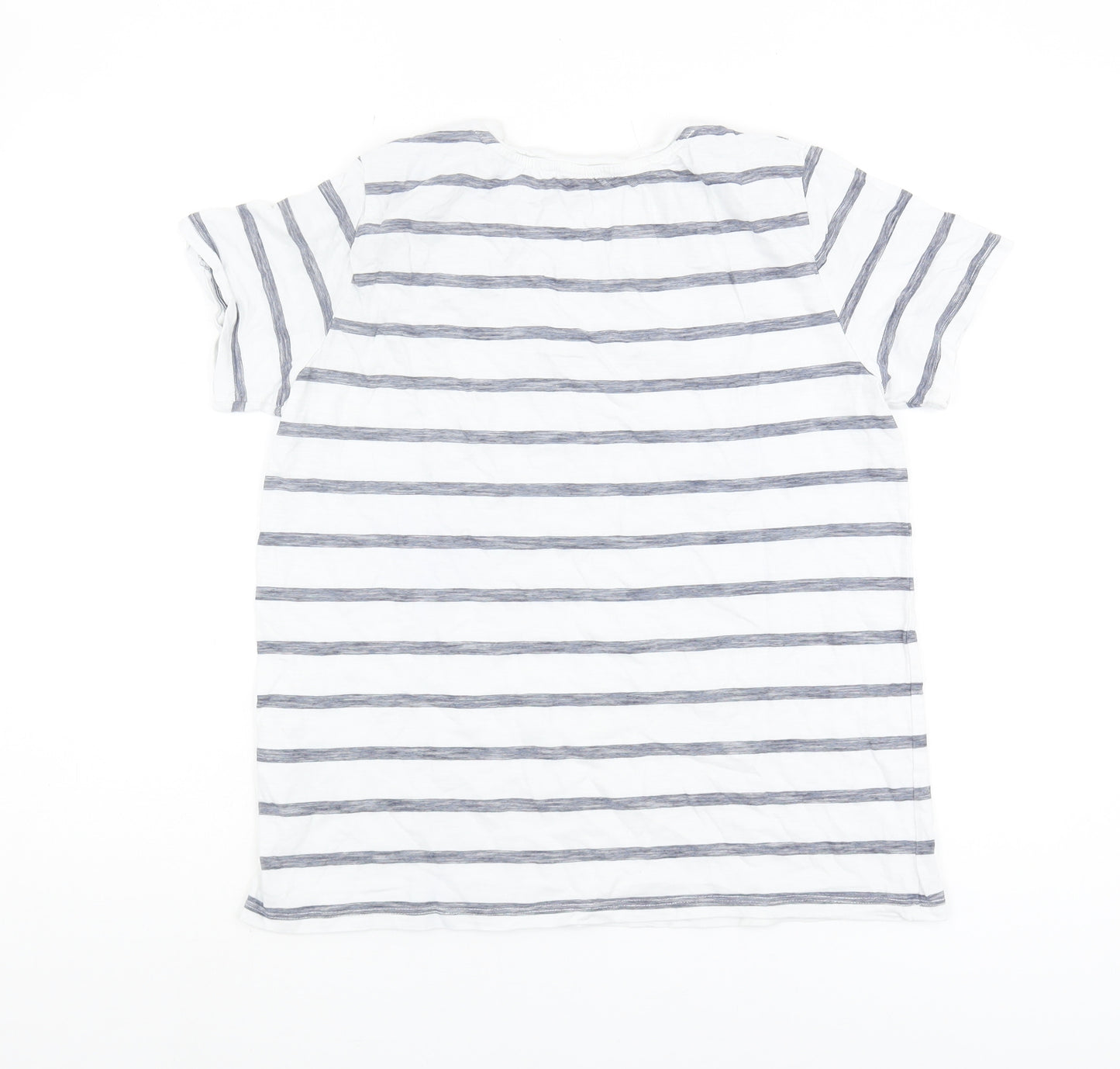 Warehouse Women's White Striped T-Shirt Size 10
