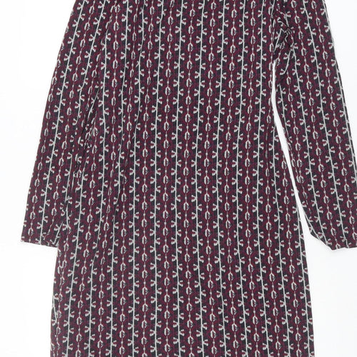 Marks and Spencer Geometric Purple Dress, Size 12