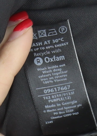 Marks and Spencer Geometric Purple Dress, Size 12
