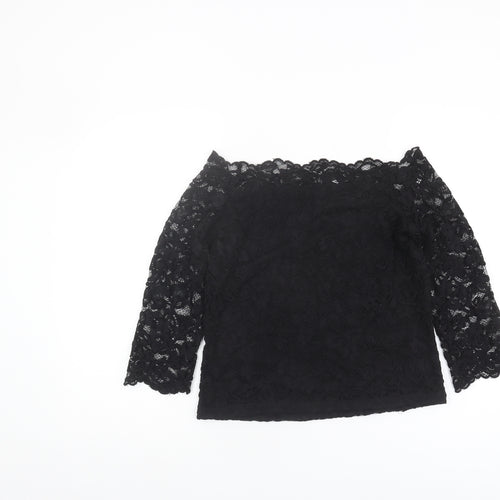 H&M Women’s Black Lace Off-Shoulder Blouse L