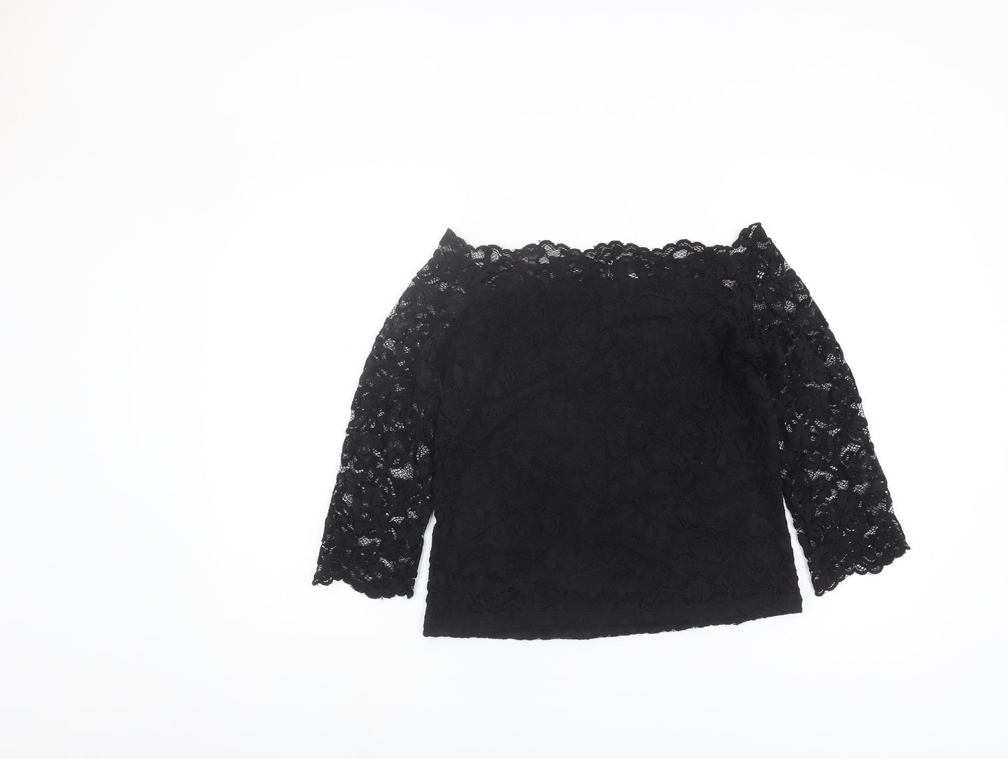 H&M Women’s Black Lace Off-Shoulder Blouse L