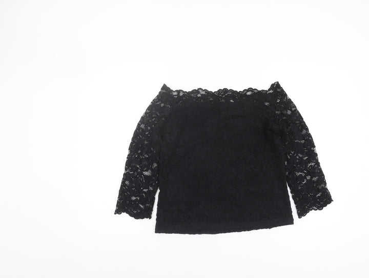 H&M Women’s Black Lace Off-Shoulder Blouse L