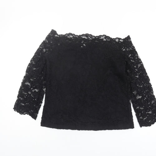 H&M Women’s Black Lace Off-Shoulder Blouse L
