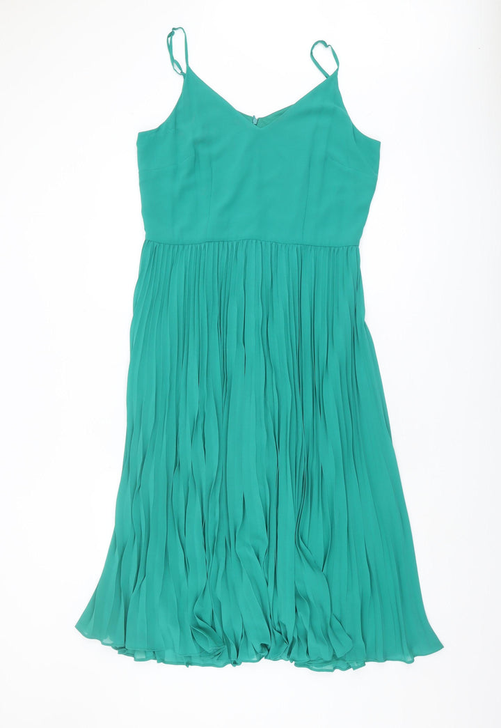Roman Women's Green Slip Dress Size 14