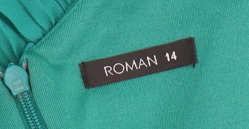 Roman Women's Green Slip Dress Size 14
