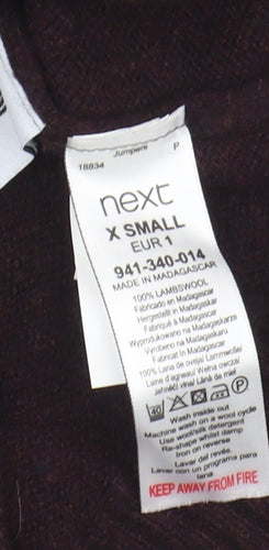 Next Women's Brown Wool XS Pullover Jumper