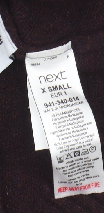 Next Women's Brown Wool XS Pullover Jumper