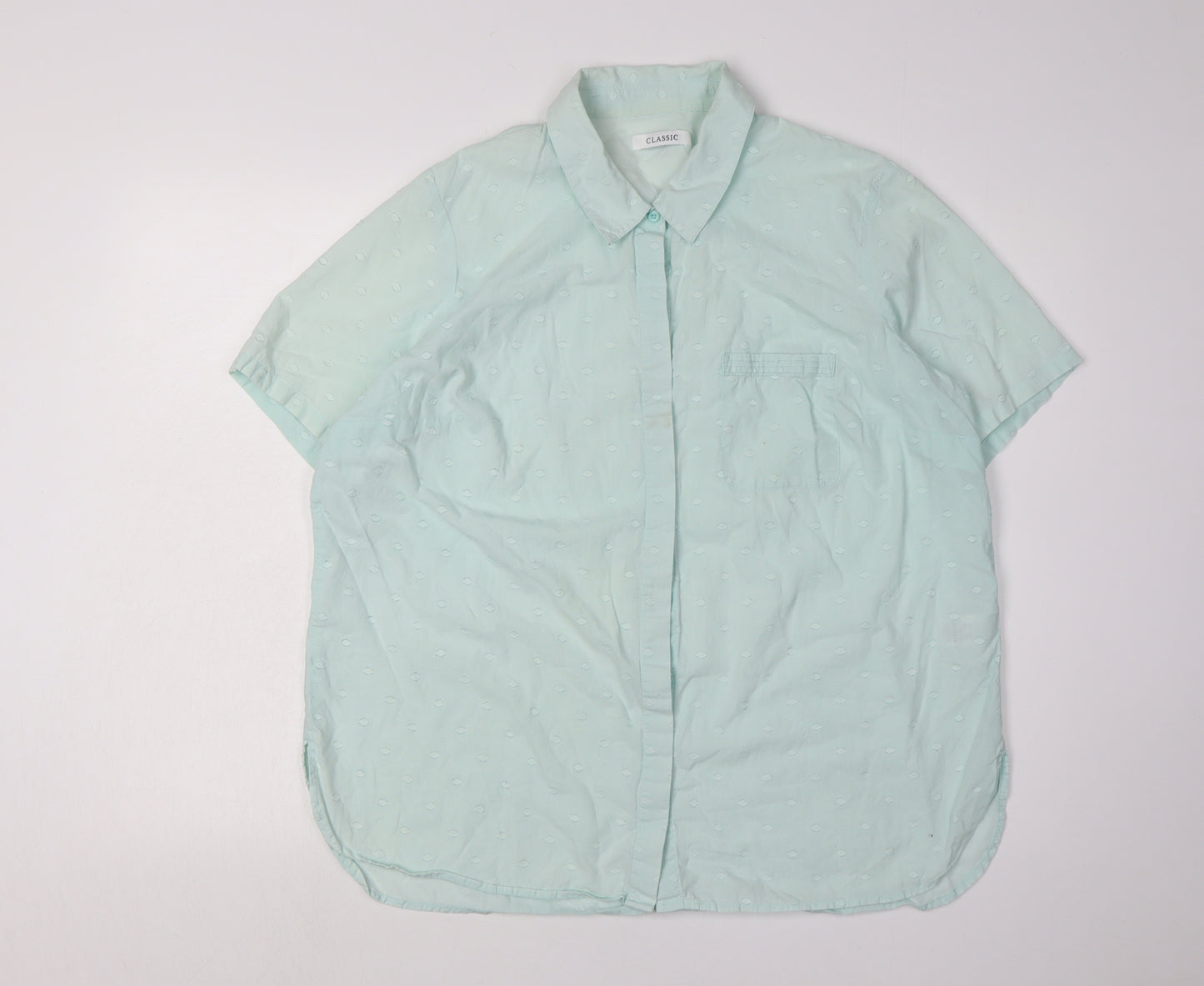 Marks and Spencer Women's Blue Button-Up Shirt