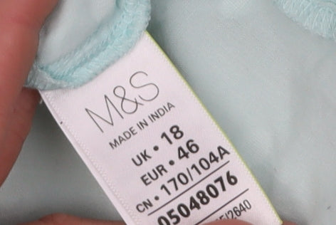 Marks and Spencer Women's Blue Button-Up Shirt