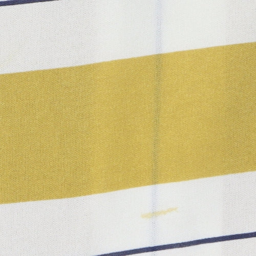 Izabel London Women's Yellow Striped Button-Up Shirt Size 8
