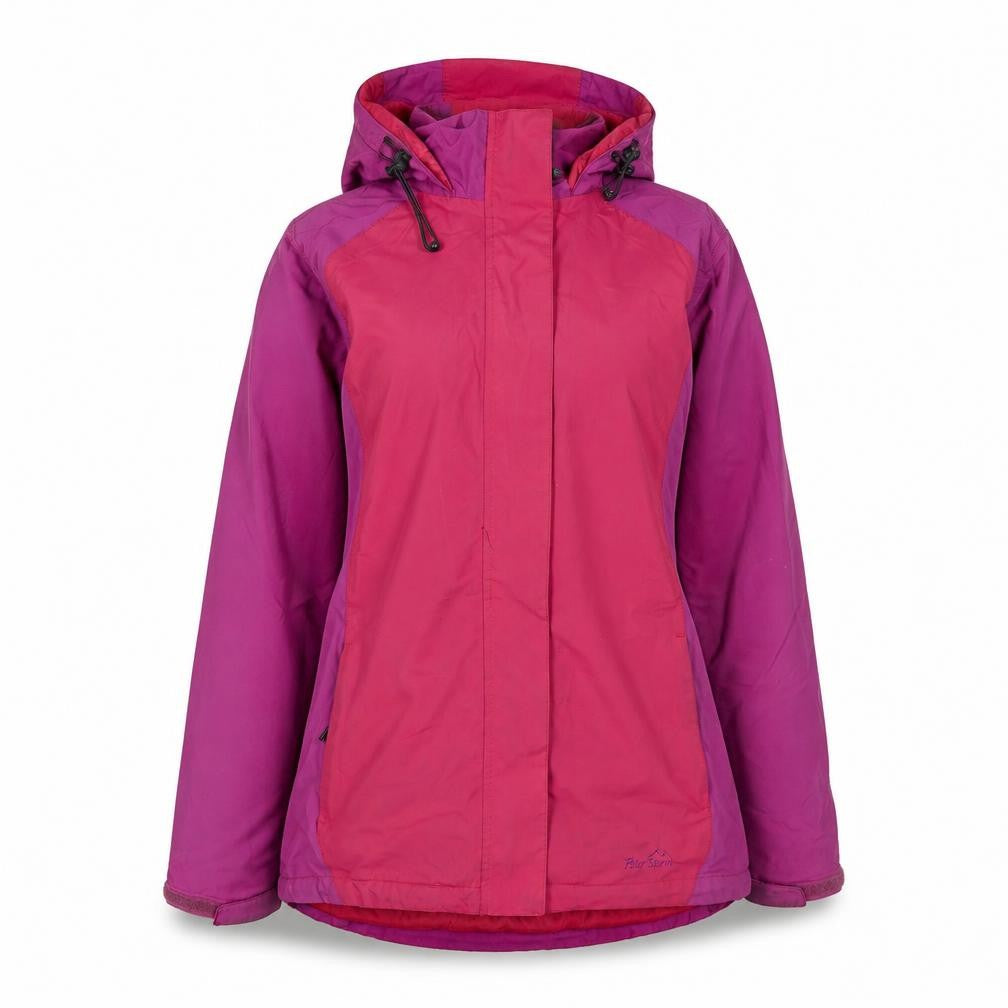 Front view of Peter Storm Women's Pink Rain Coat, size 10, Hooded Jacket