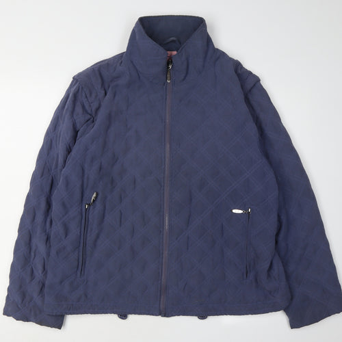 Joules Women's Blue Quilted Jacket, Size 16, Full Zip