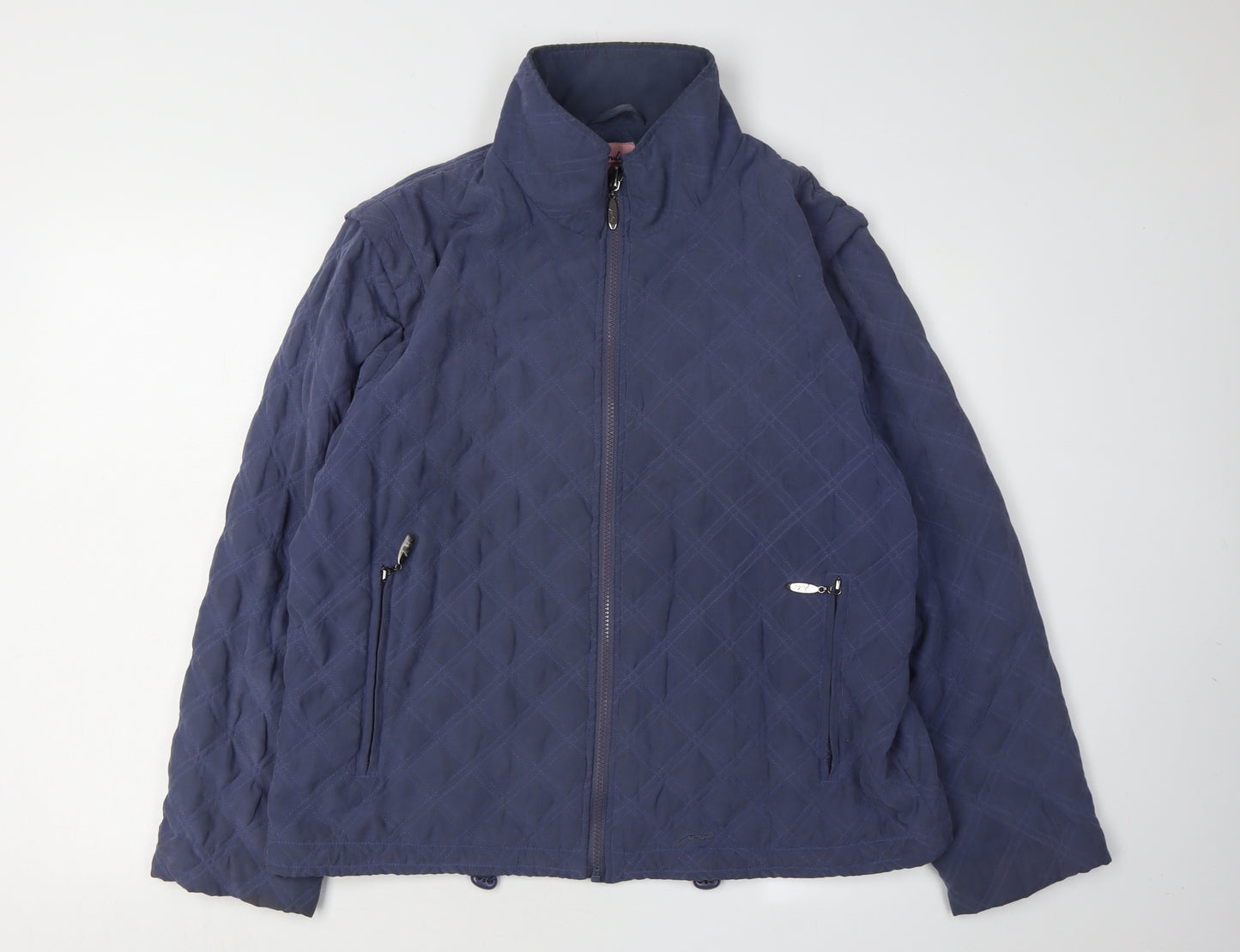 Joules Women's Blue Quilted Jacket, Size 16, Full Zip