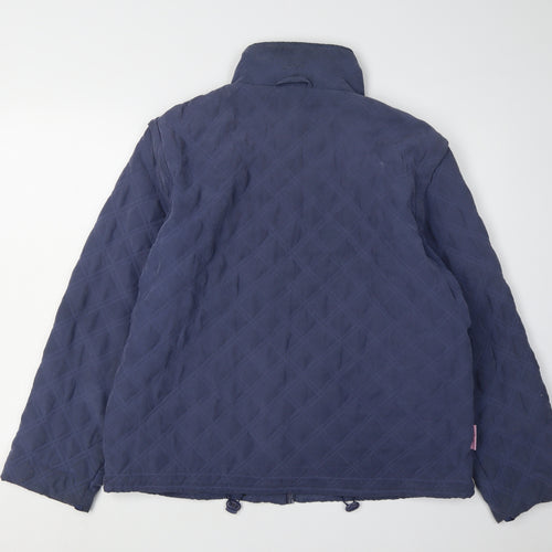 Joules Women's Blue Quilted Jacket, Size 16, Full Zip
