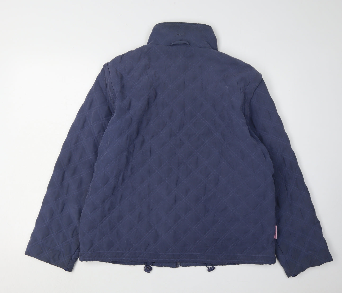 Joules Women's Blue Quilted Jacket, Size 16, Full Zip