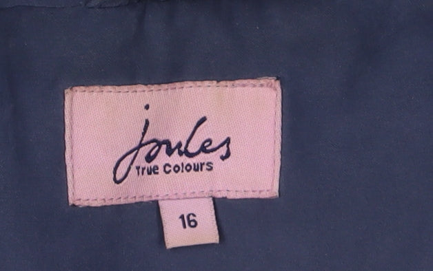 Joules Women's Blue Quilted Jacket, Size 16, Full Zip
