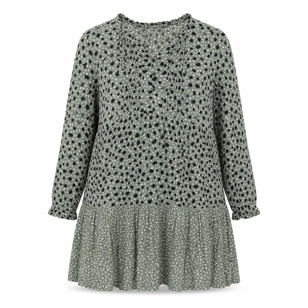 Front view of FatFace Women's Green Polka Dot Dress, size 10