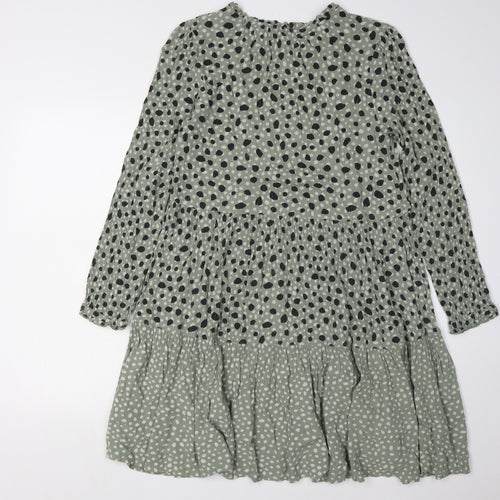 Fat Face Women's Green Polka Dot Dress Size 10