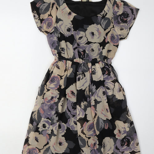 Yumi Women's Floral A-Line Short Sleeve Dress Size 10