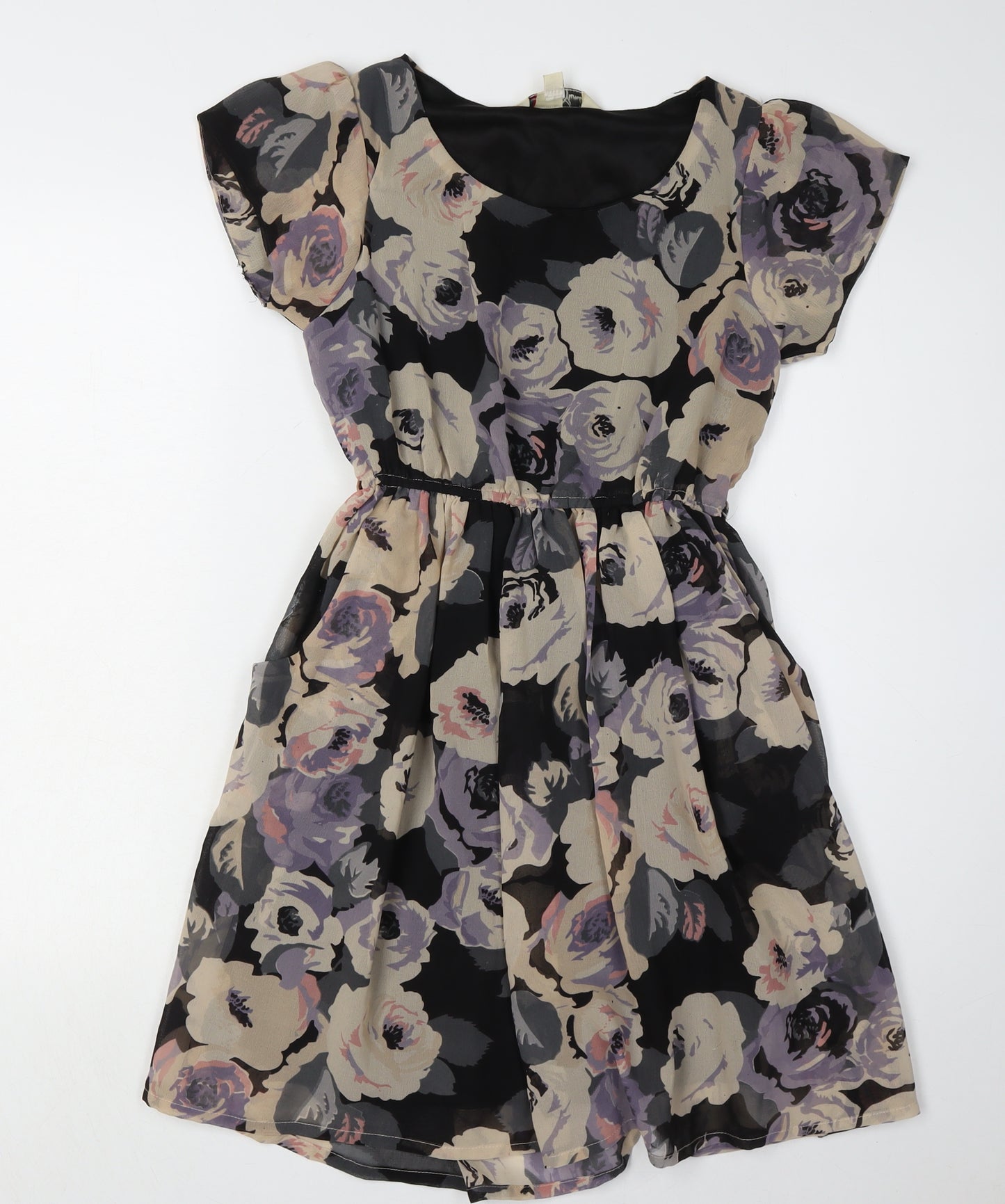 Yumi Women's Floral A-Line Short Sleeve Dress Size 10