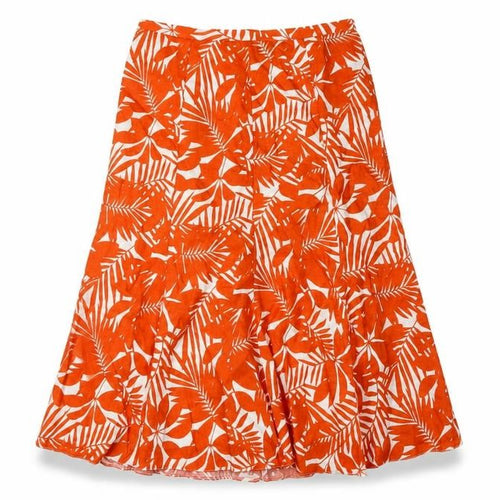 Viyella Women's Orange A-Line Floral Skirt Size 12