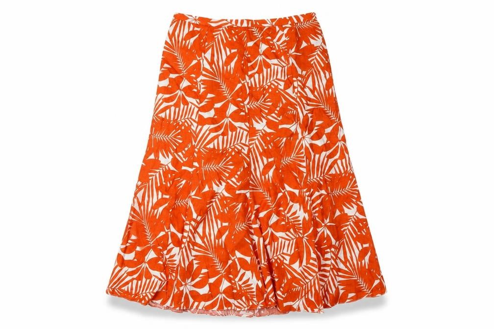 Viyella Women's Orange A-Line Floral Skirt Size 12