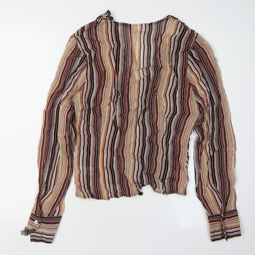 Wallis Women's Multicoloured Striped Viscose Blouse Size 10