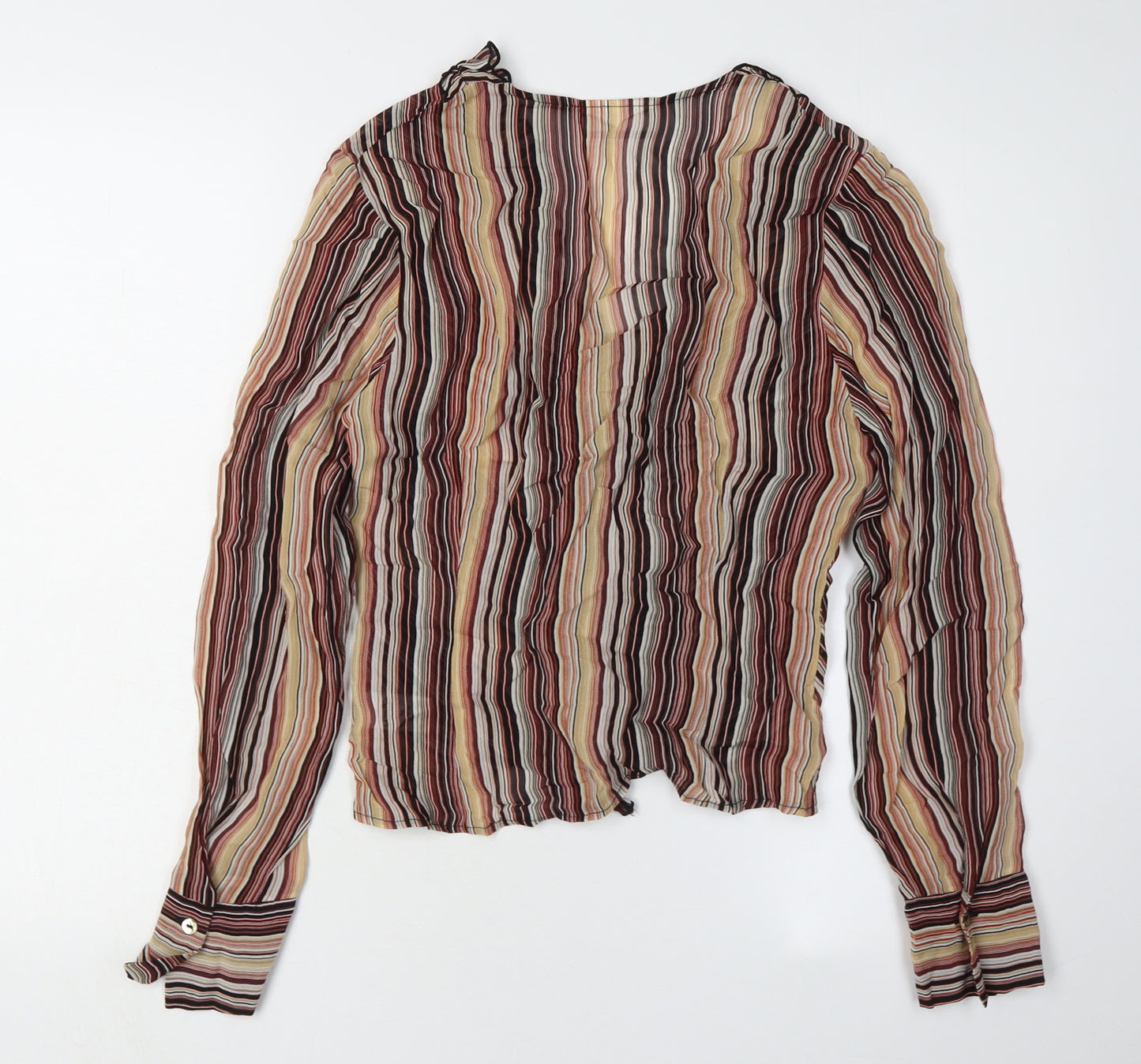 Wallis Women's Multicoloured Striped Viscose Blouse Size 10