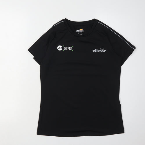 Ellesse Women's Black Athletic T-Shirt, Size 10