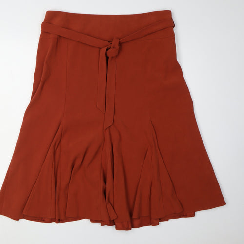 BA Women's Brown A-Line Midi Skirt, Size 16
