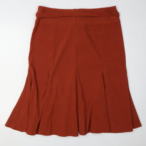 BA Women's Brown A-Line Midi Skirt, Size 16