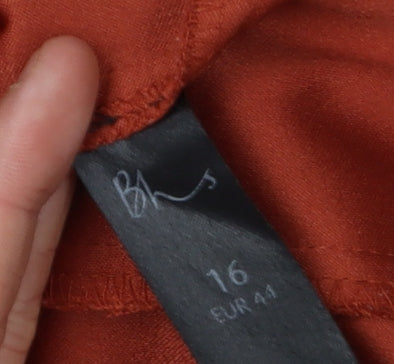 BA Women's Brown A-Line Midi Skirt, Size 16