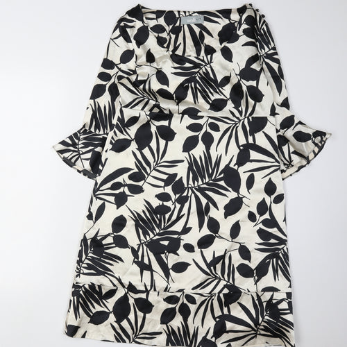 Wallis Women's Black & White Floral Dress Size 10