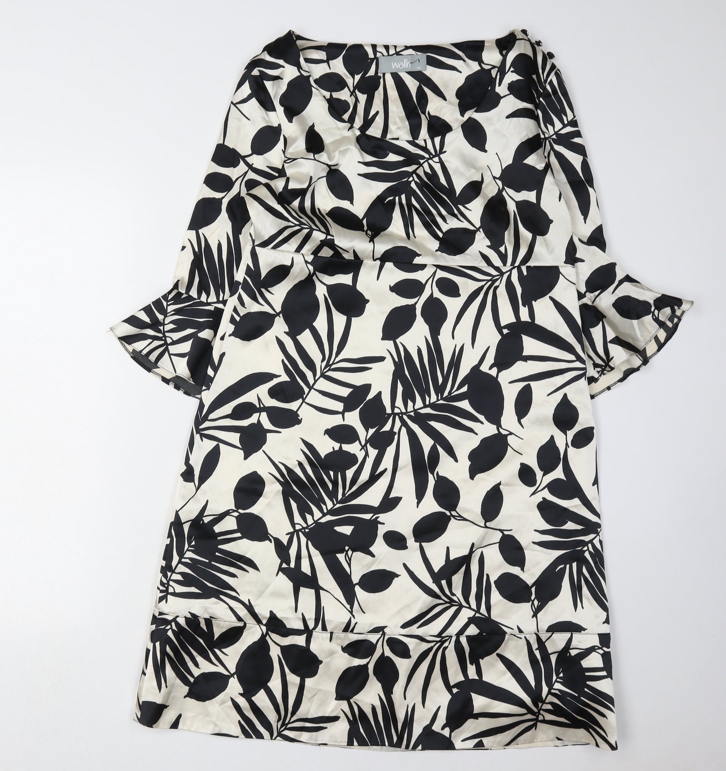 Wallis Women's Black & White Floral Dress Size 10