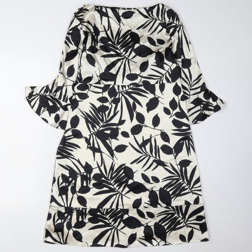 Wallis Women's Black & White Floral Dress Size 10