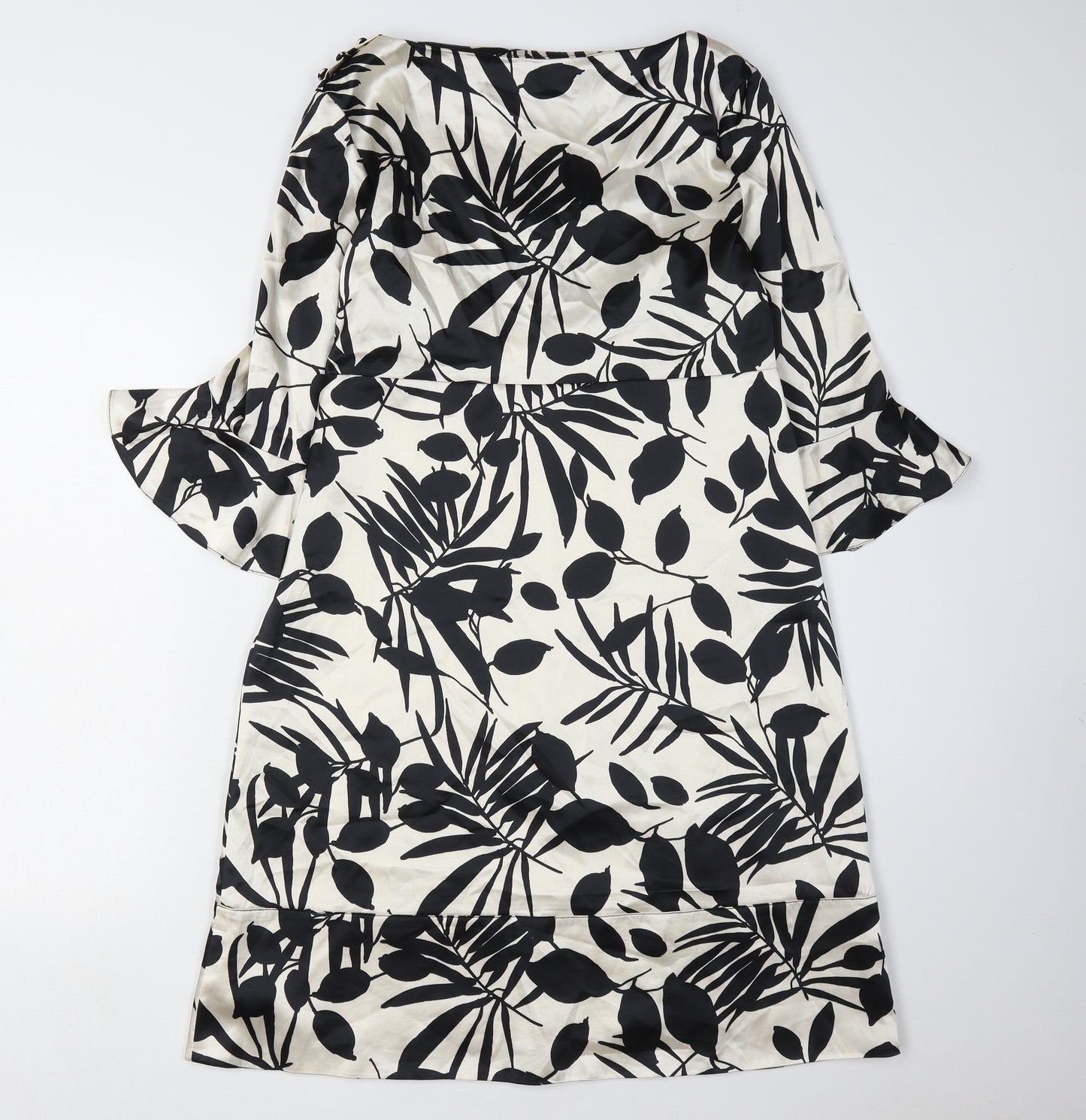 Wallis Women's Black & White Floral Dress Size 10