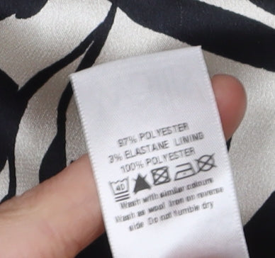Wallis Women's Black & White Floral Dress Size 10