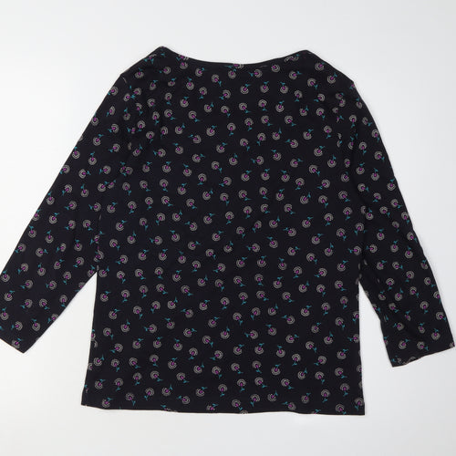 Maine New England Women's Black Floral Blouse Size 12