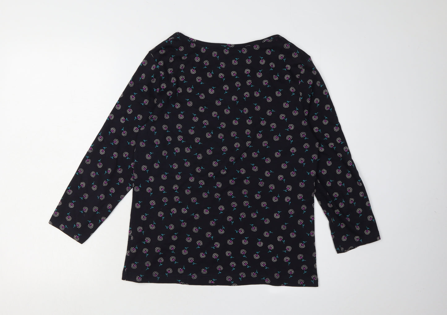 Maine New England Women's Black Floral Blouse Size 12