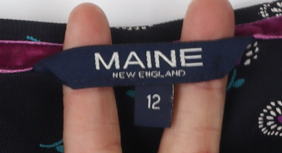 Maine New England Women's Black Floral Blouse Size 12